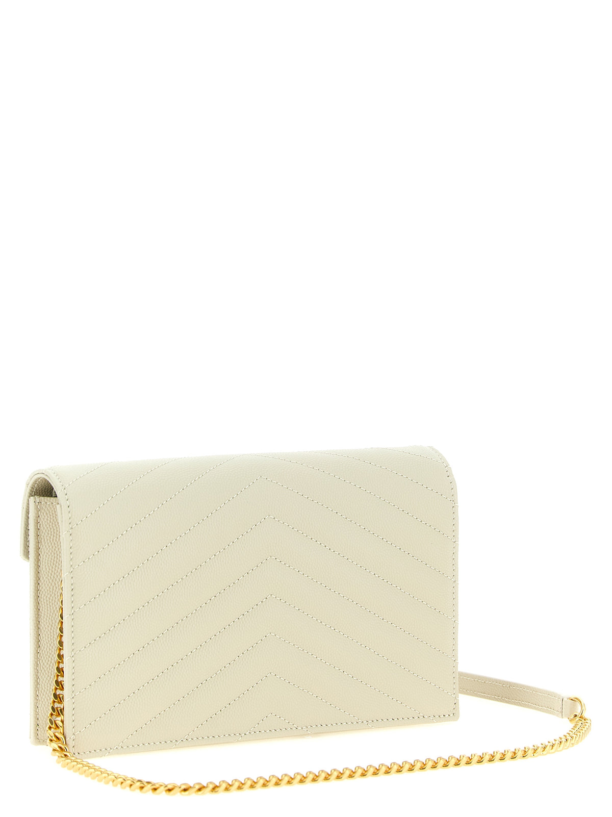 Saint Laurent White Calfskin Clutch Bag