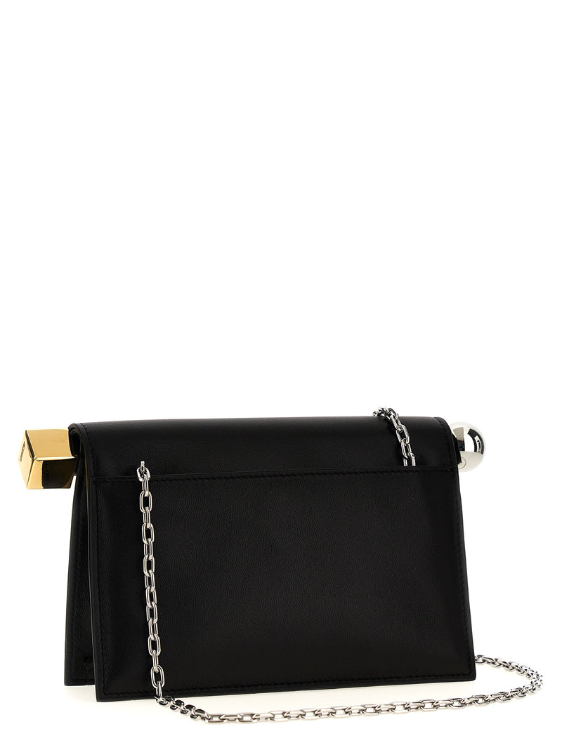 Jacquemus La Petite Pochette Rond Carré Black Leather Clutch