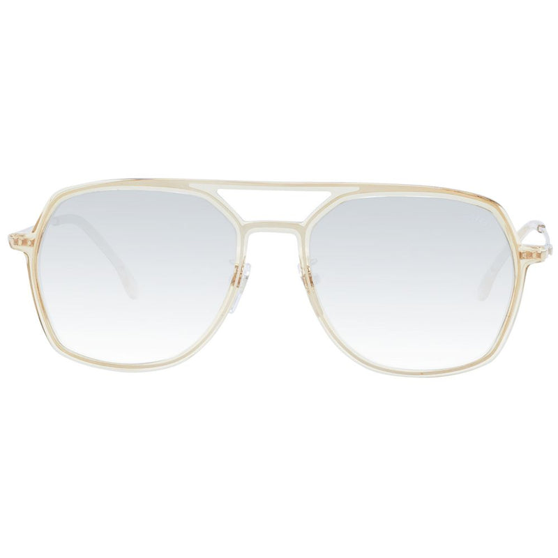 Lozza Beige Acetate & Plastic Sunglasses - Unisex Aviator Style
