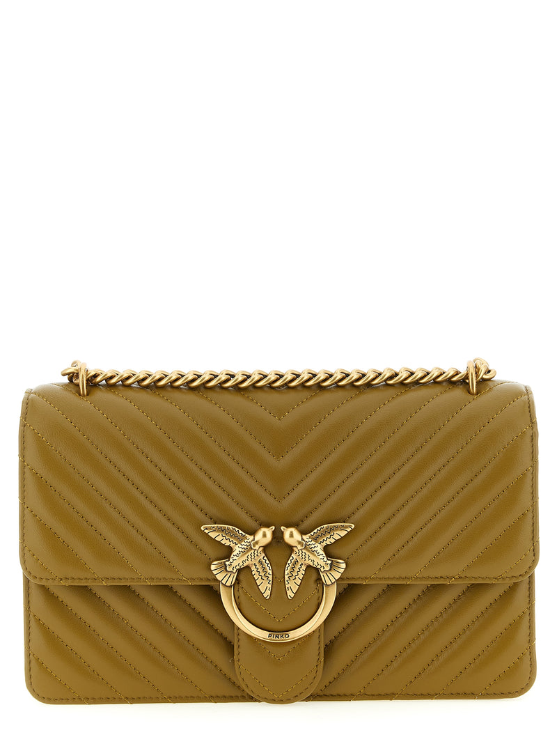 PINKO Love One Classic Bicolor Lambskin Crossbody Bag