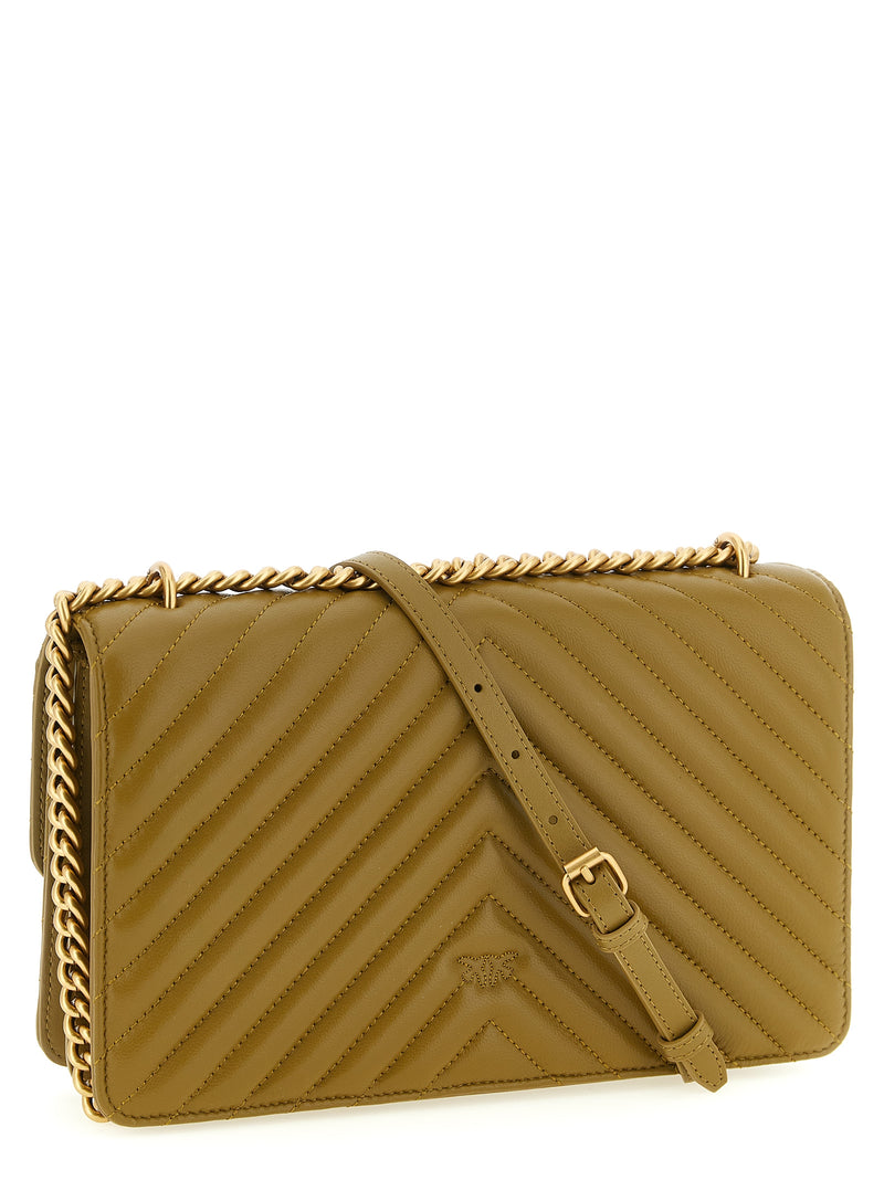 PINKO Love One Classic Bicolor Lambskin Crossbody Bag