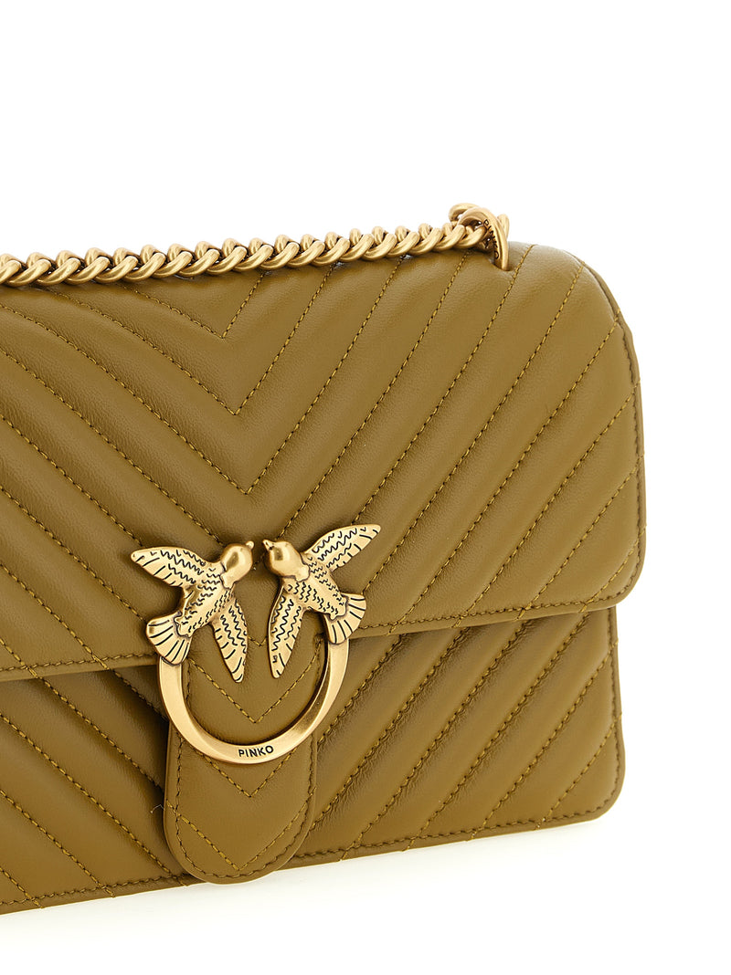 PINKO Love One Classic Bicolor Lambskin Crossbody Bag