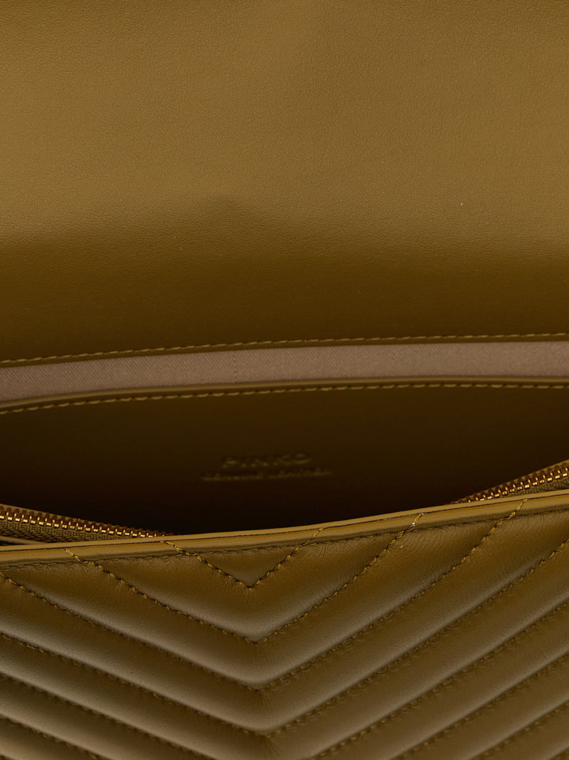 PINKO Love One Classic Bicolor Lambskin Crossbody Bag
