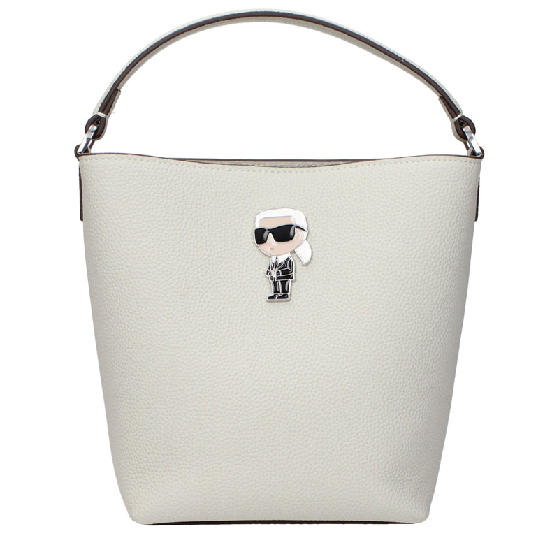 Karl Lagerfeld Gray Leather Handbag - Stylish and Versatile