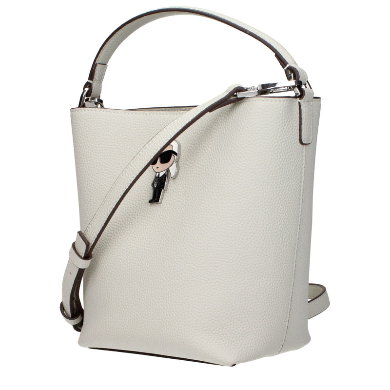 Karl Lagerfeld Gray Leather Handbag - Stylish and Versatile