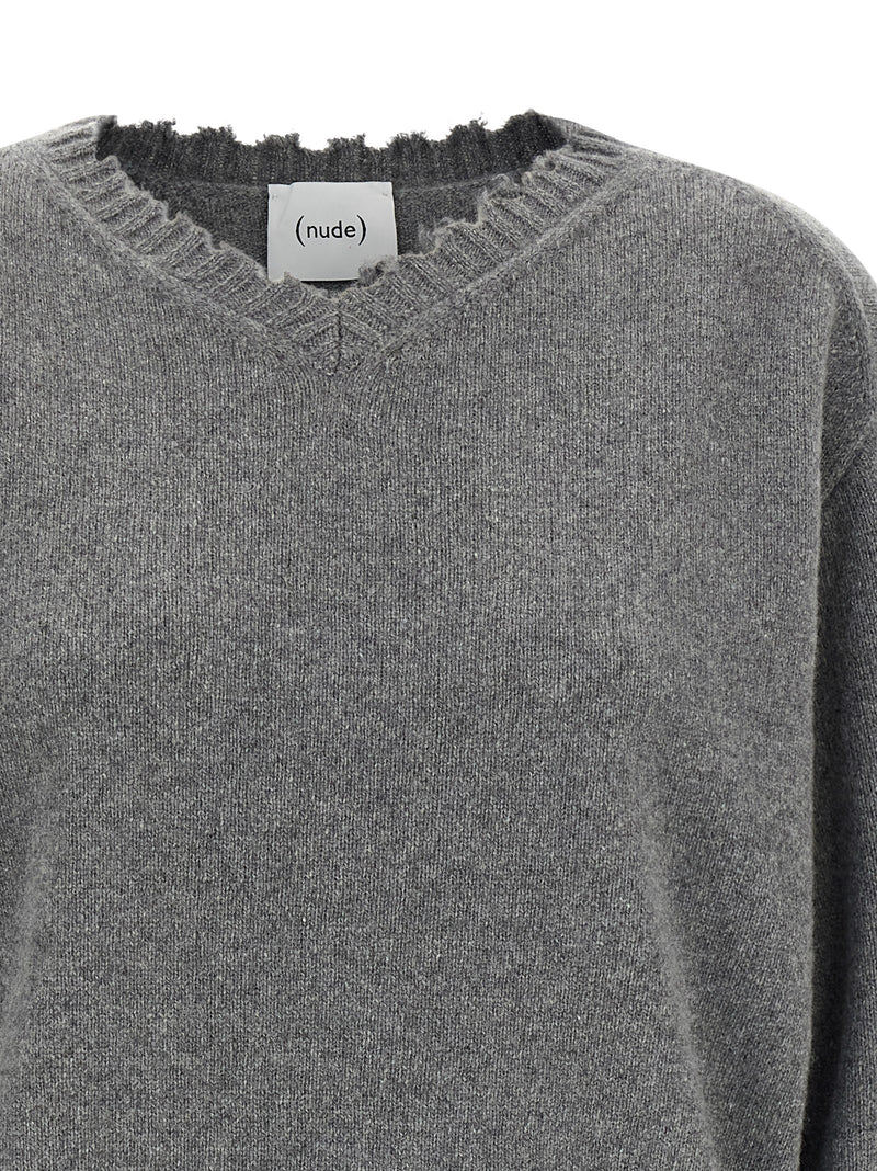NUDE Gray Cashmere Cardigan - Chic and Comfortable Knitwear