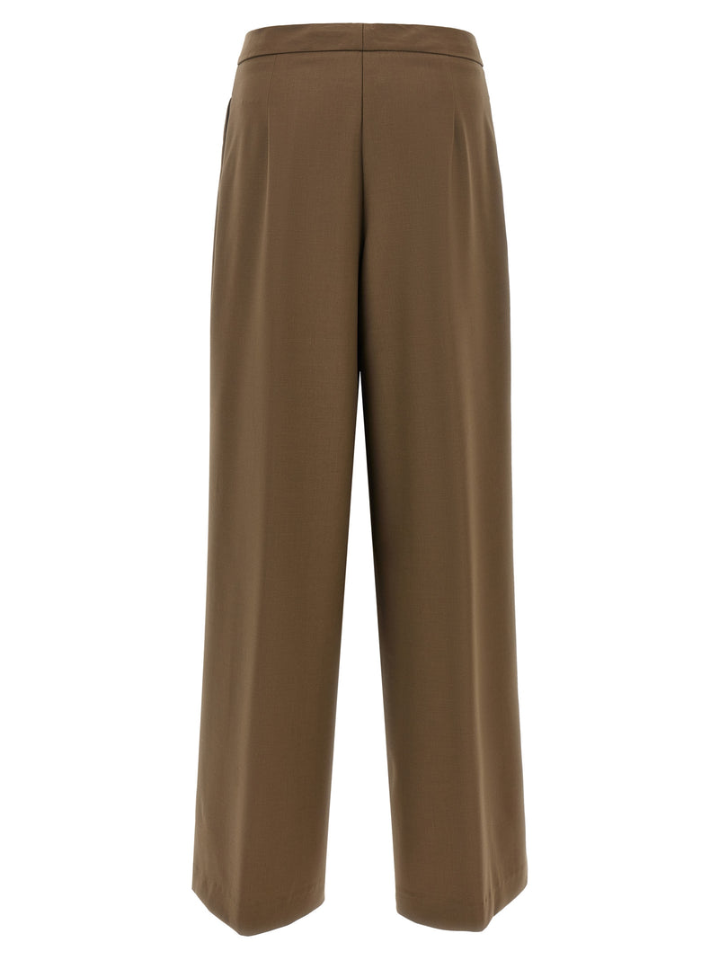 NUDE Brown Wool Palazzo Pants for Women