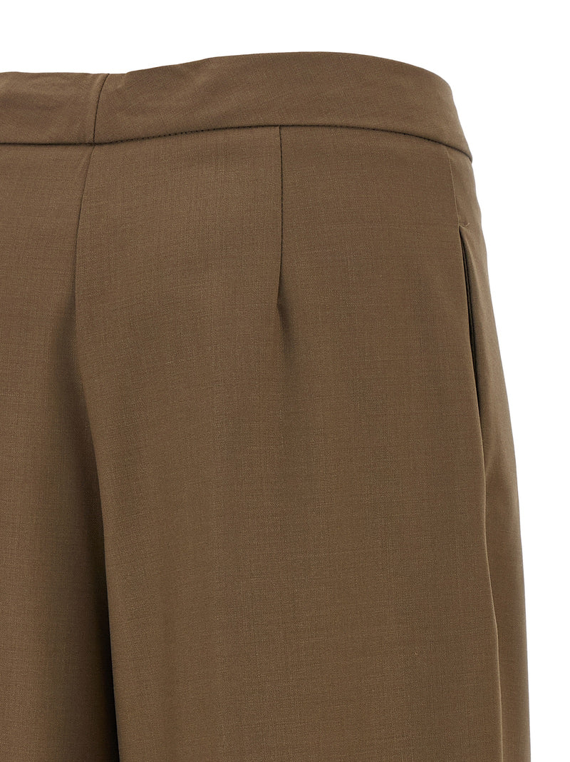 NUDE Brown Wool Palazzo Pants for Women