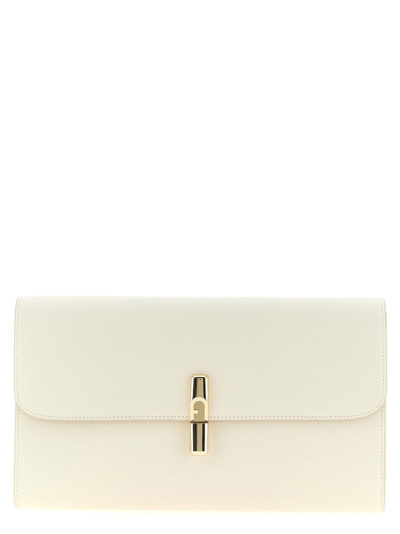 Furla Iride White Calfskin Clutch Bag