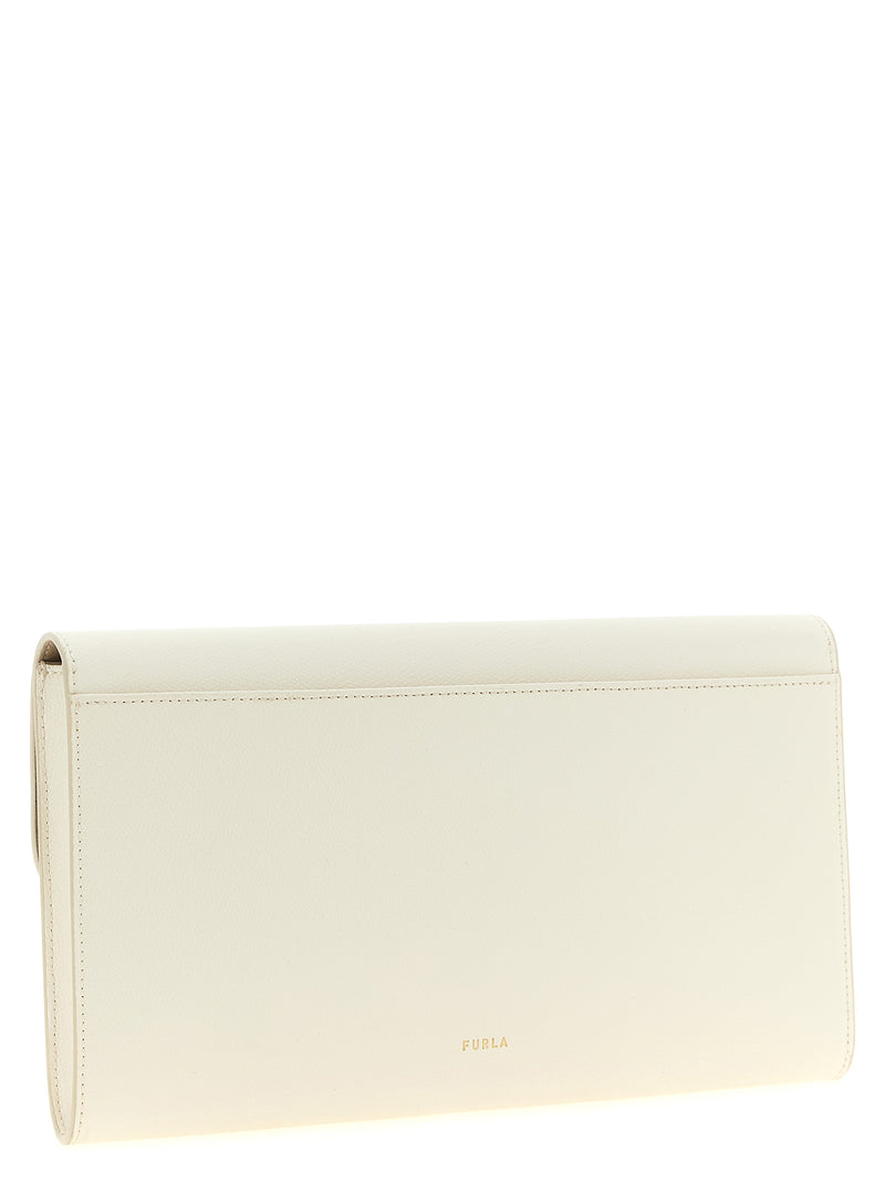 Furla Iride White Calfskin Clutch Bag