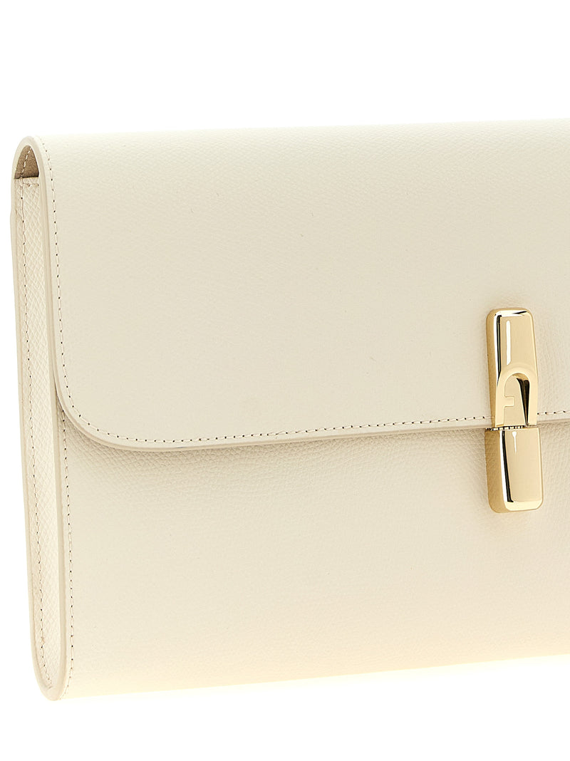 Furla Iride White Calfskin Clutch Bag