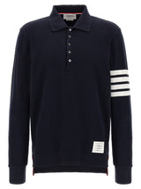 Thom Browne Blue Cotton Polo Shirt