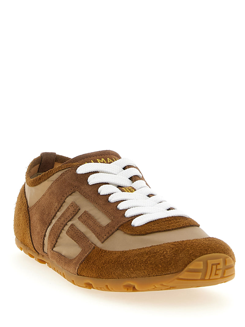 Balmain Racer 45 Brown Calfskin Sneakers for Women