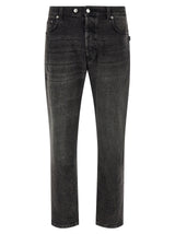 Department 5 Black Cotton Cropped Jeans