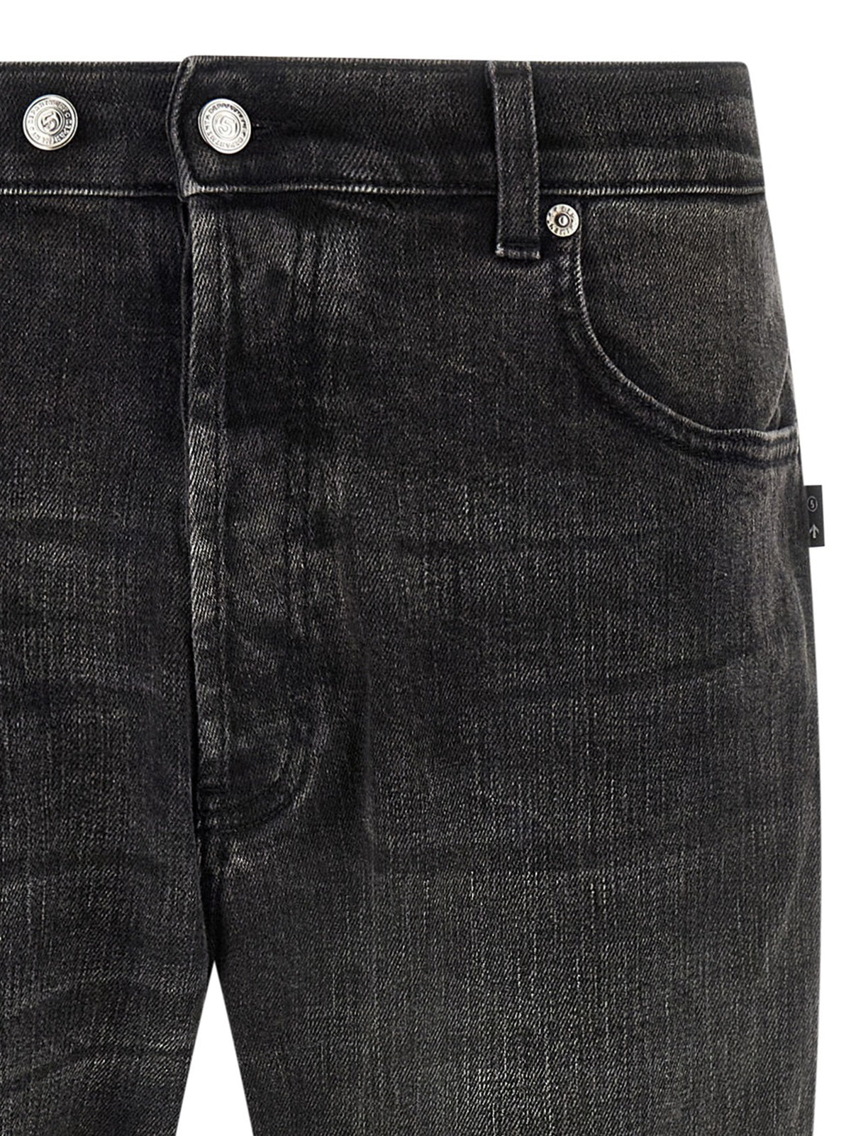 Department 5 Black Cotton Cropped Jeans