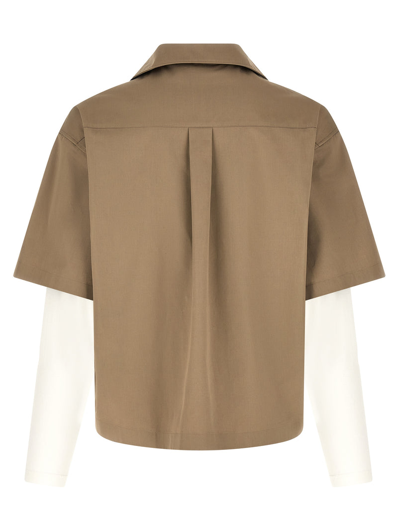 Balenciaga Beige Cotton Blouse - Avant-Garde Short-Sleeve Shirt