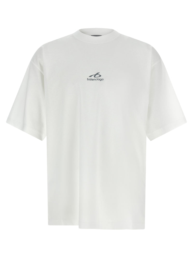 Balenciaga White Cotton T-Shirt - Bold Graphic Design