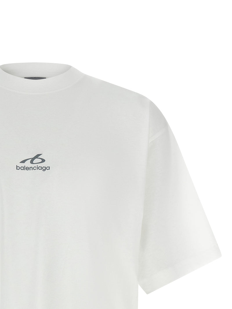 Balenciaga White Cotton T-Shirt - Bold Graphic Design