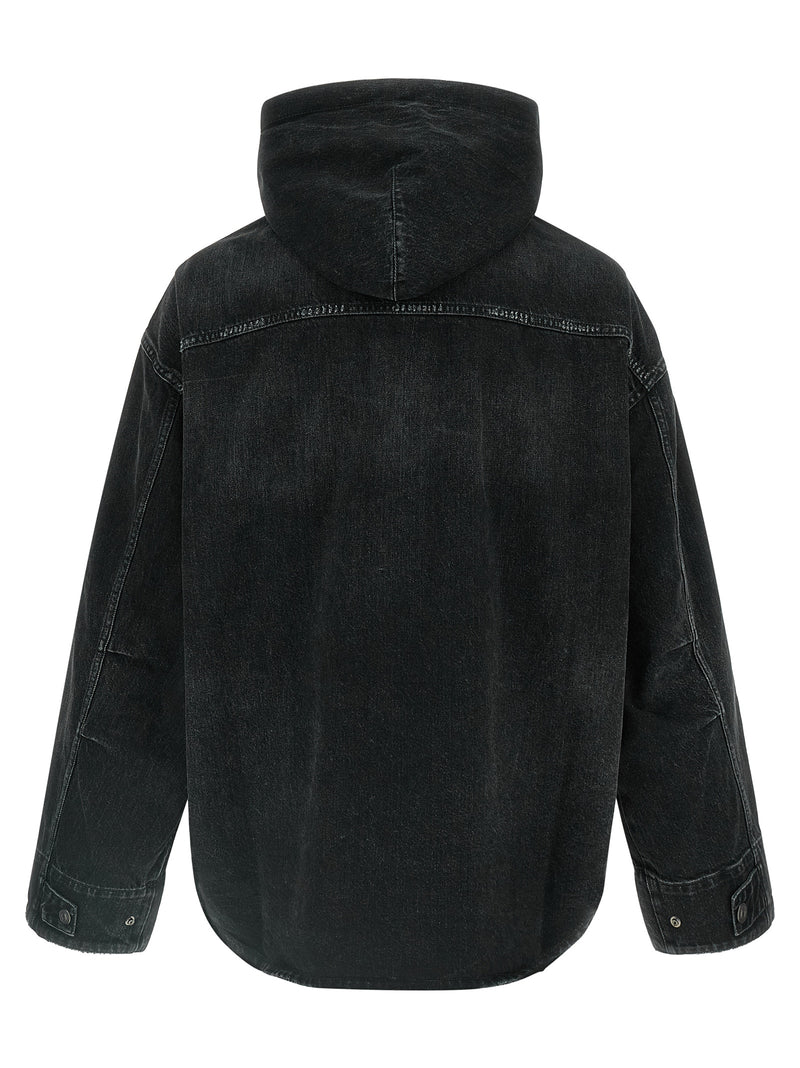 Balenciaga Black Cotton Denim Jacket - Cargo Style
