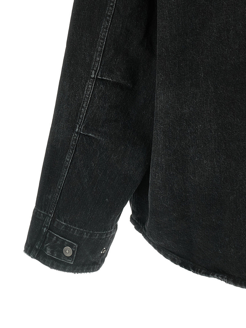 Balenciaga Black Cotton Denim Jacket - Cargo Style