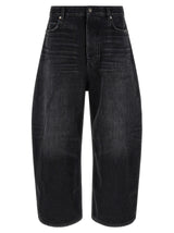 Balenciaga Black Cotton Cropped Jeans