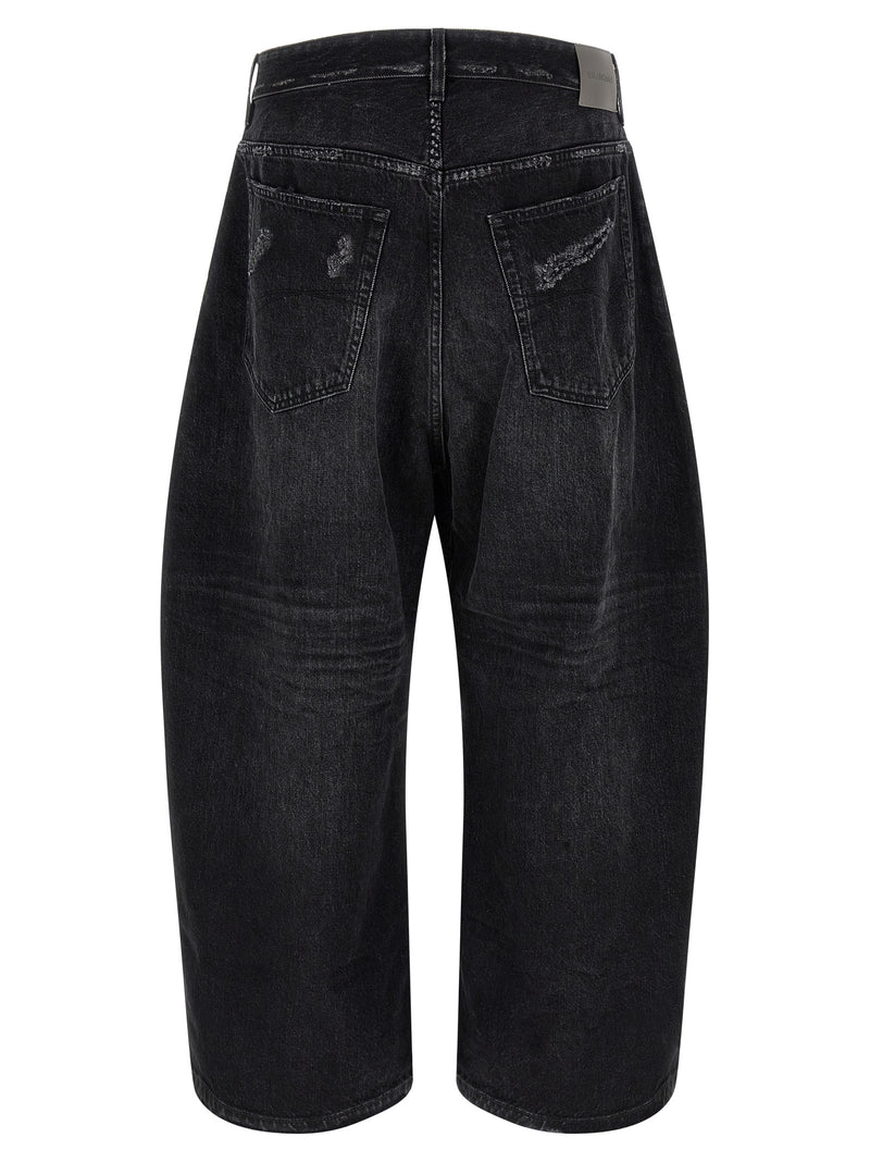 Balenciaga Incurvati Black Cotton Cropped Jeans