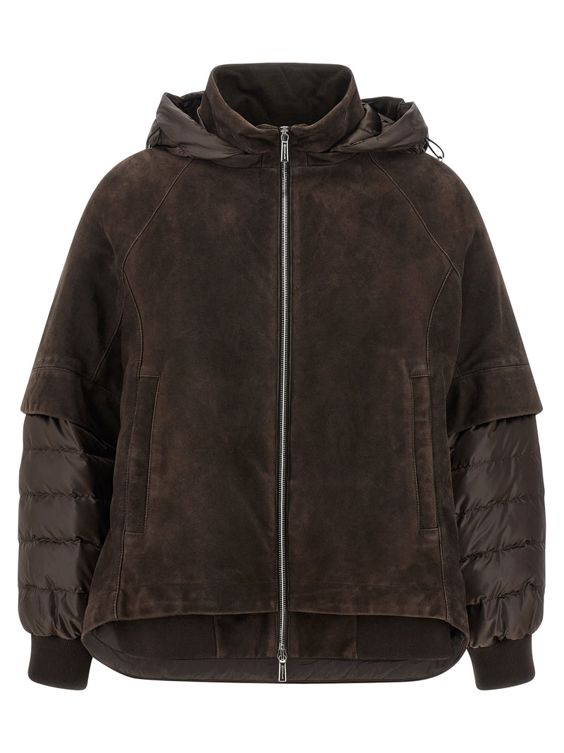MooRER Elite Brown Wool Leather Jacket - Versatile 2-in-1 Design