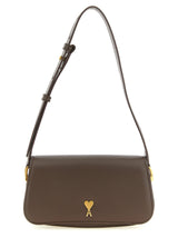 Ami Paris Brown Cowhide Shoulder Bag
