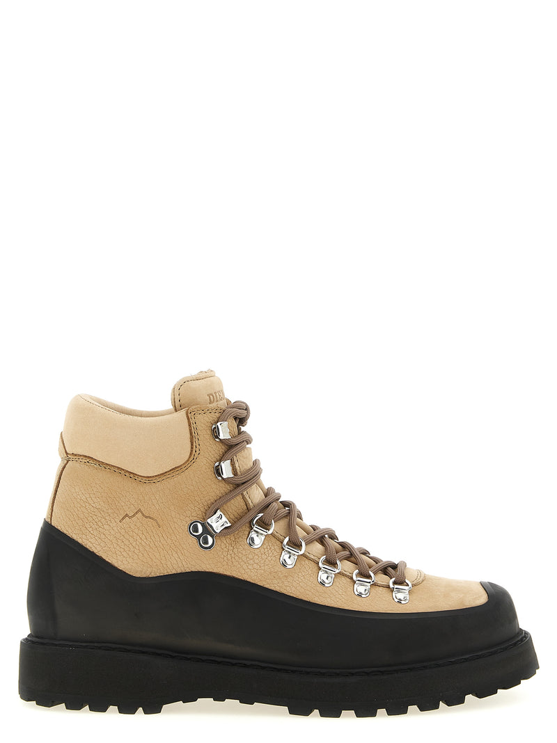 Diemme Roccia Vet Gomma Beige Cowhide Ankle Boots