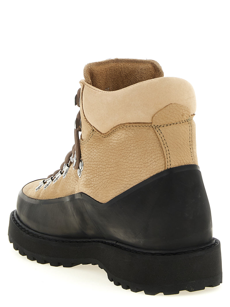 Diemme Roccia Vet Gomma Beige Cowhide Ankle Boots