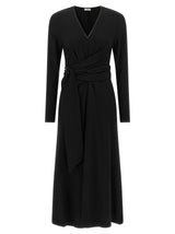 Brunello Cucinelli Black Virgin Wool Midi Dress