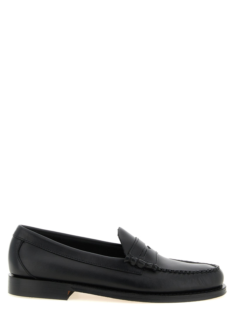 G.H. BASS Black Cowhide Slip-On Loafers for Men