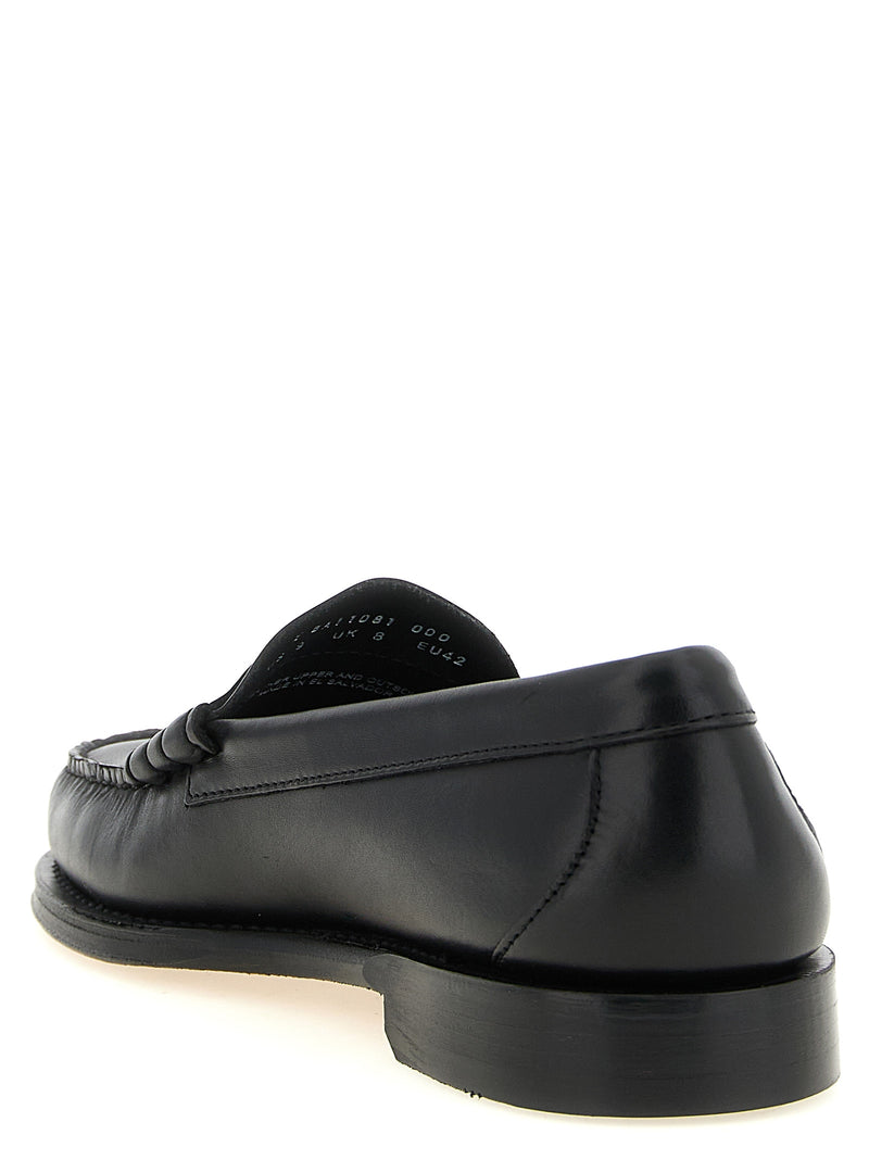 G.H. BASS Black Cowhide Slip-On Loafers for Men