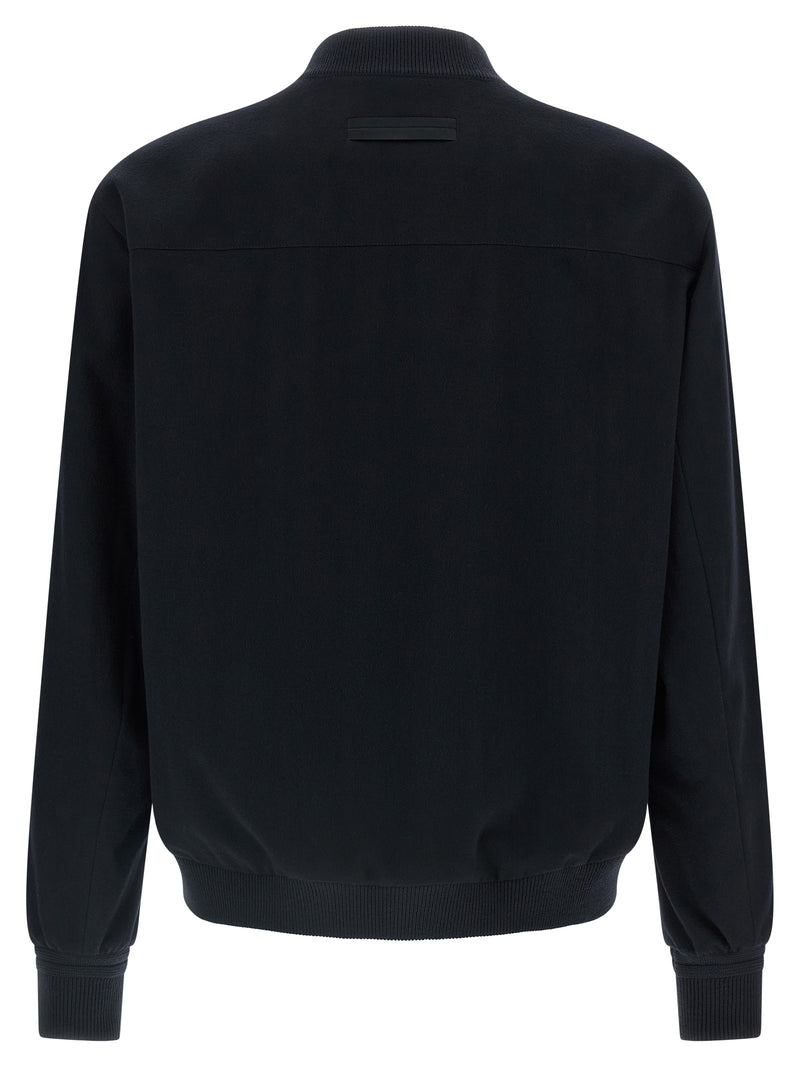 ZEGNA Blue Cashmere Bomber Jacket - Luxury Style