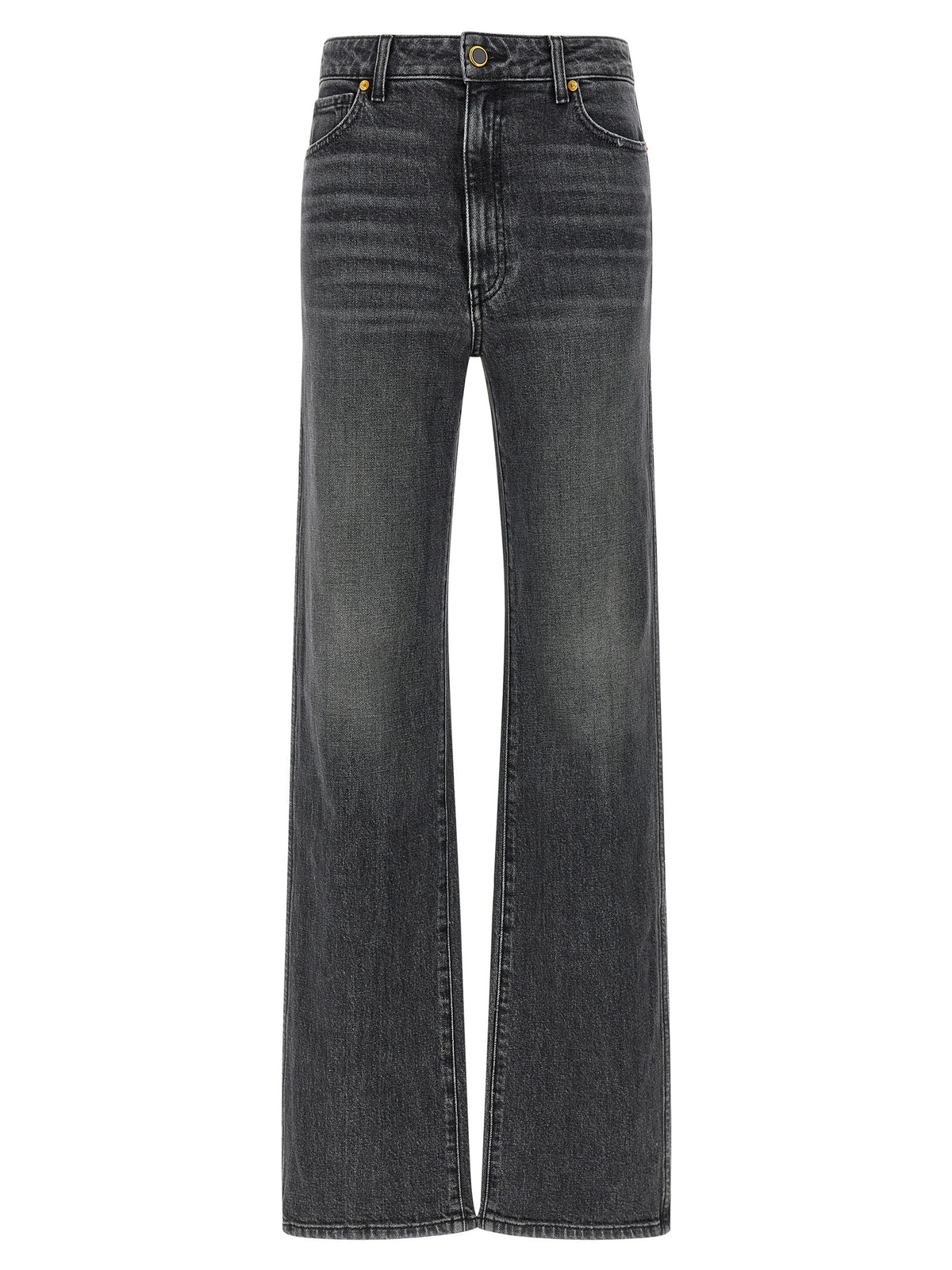 Khaite Gray Cotton Straight-Leg Jeans