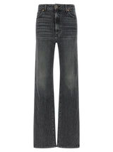 Khaite Gray Cotton Straight-Leg Jeans