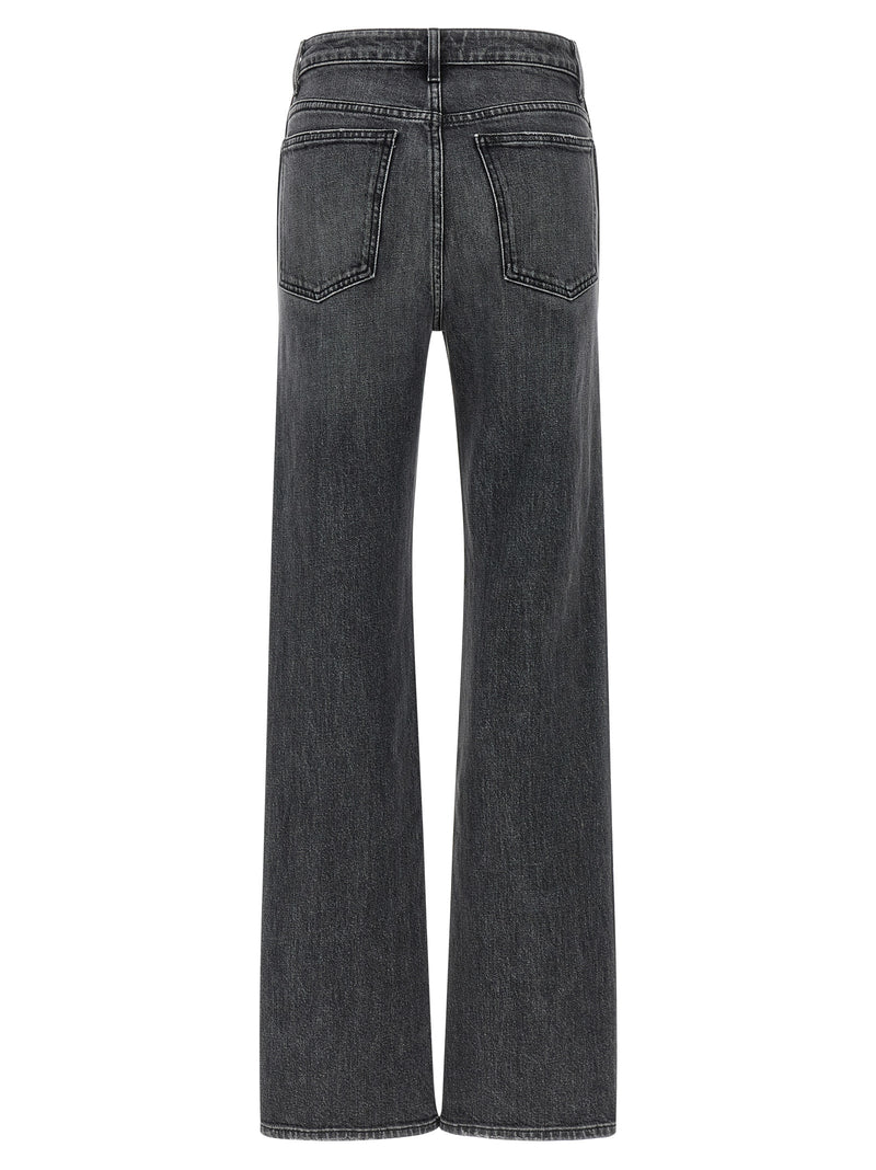Khaite Danielle Gray Cotton Straight-Leg Jeans