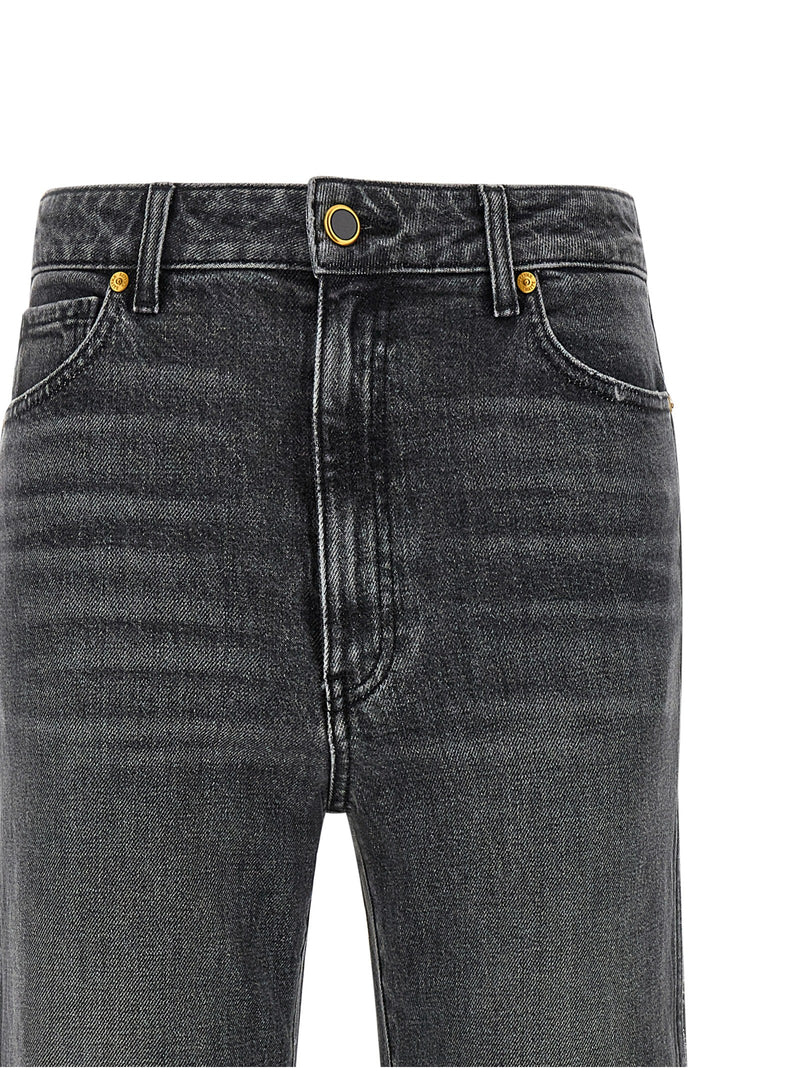Khaite Danielle Gray Cotton Straight-Leg Jeans