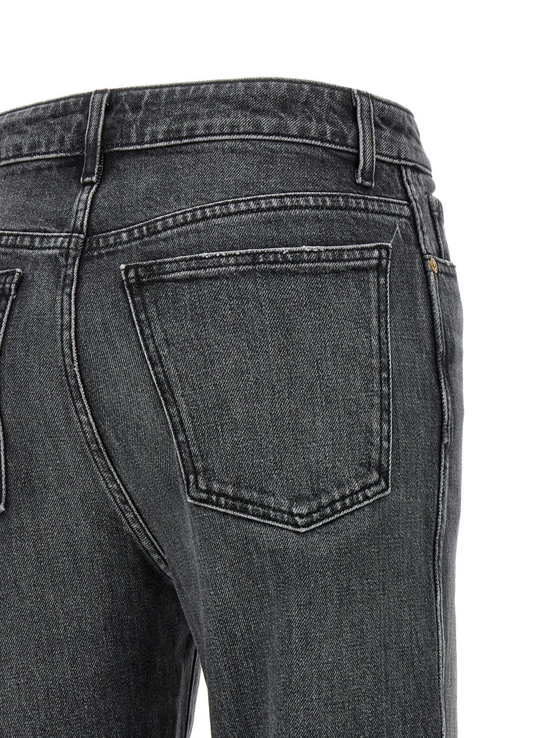 Khaite Danielle Gray Cotton Straight-Leg Jeans