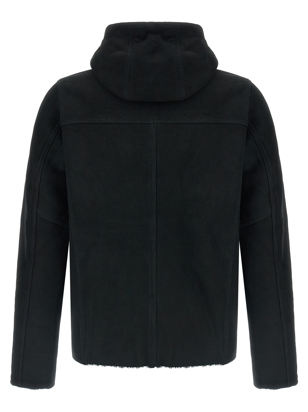 GIORGIO BRATO Black Lamb Leather Sweatshirt
