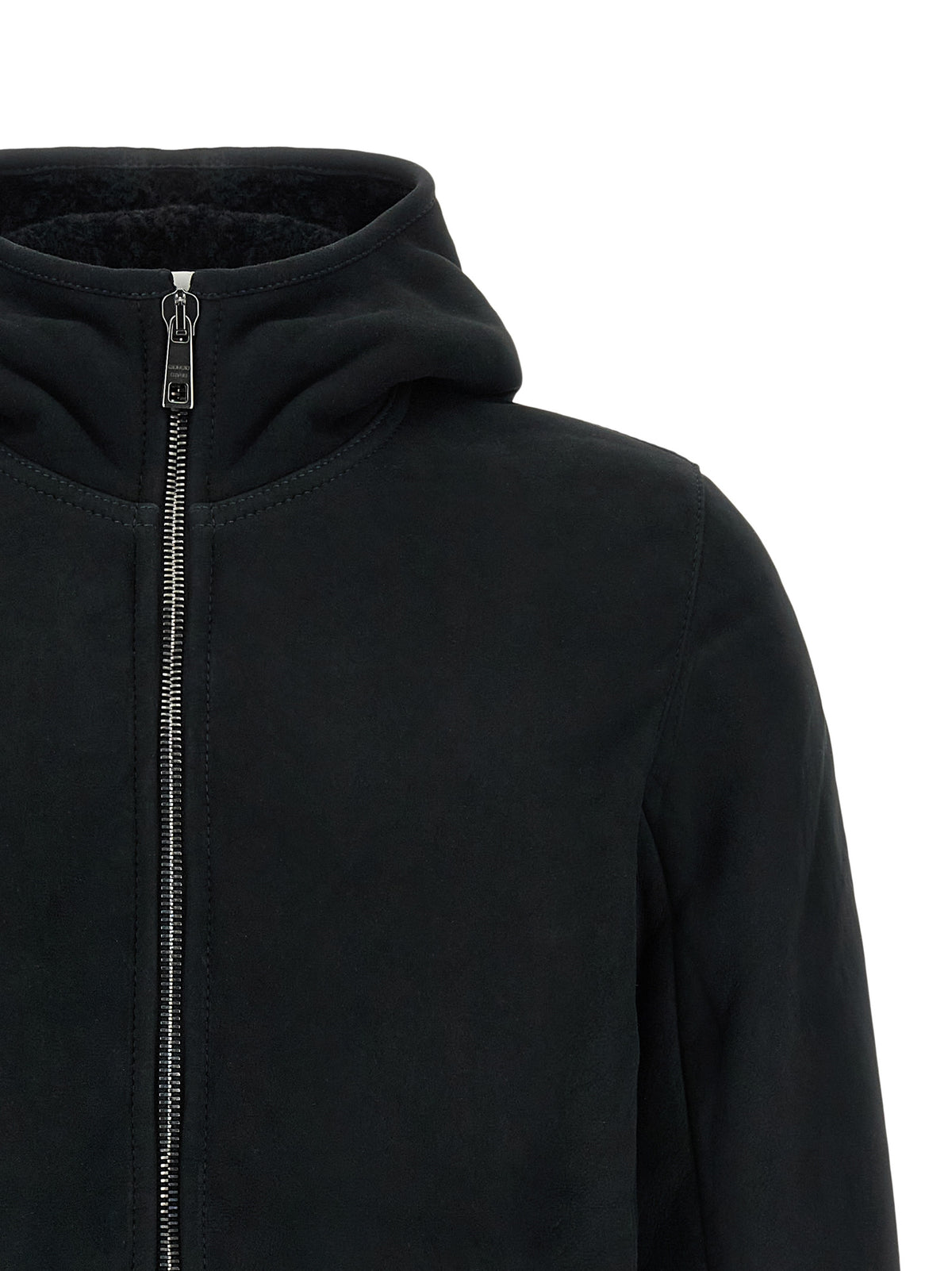 GIORGIO BRATO Black Lamb Leather Sweatshirt