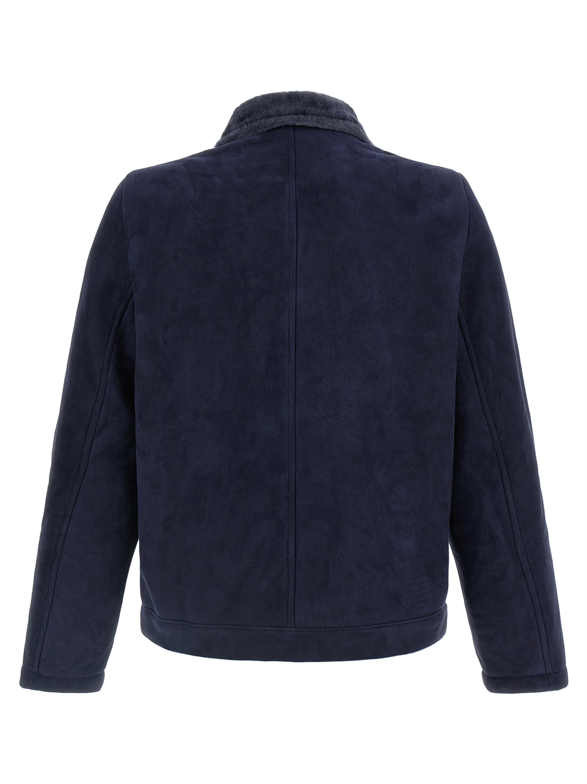 GIORGIO BRATO Blue Lamb Leather Leather Jacket
