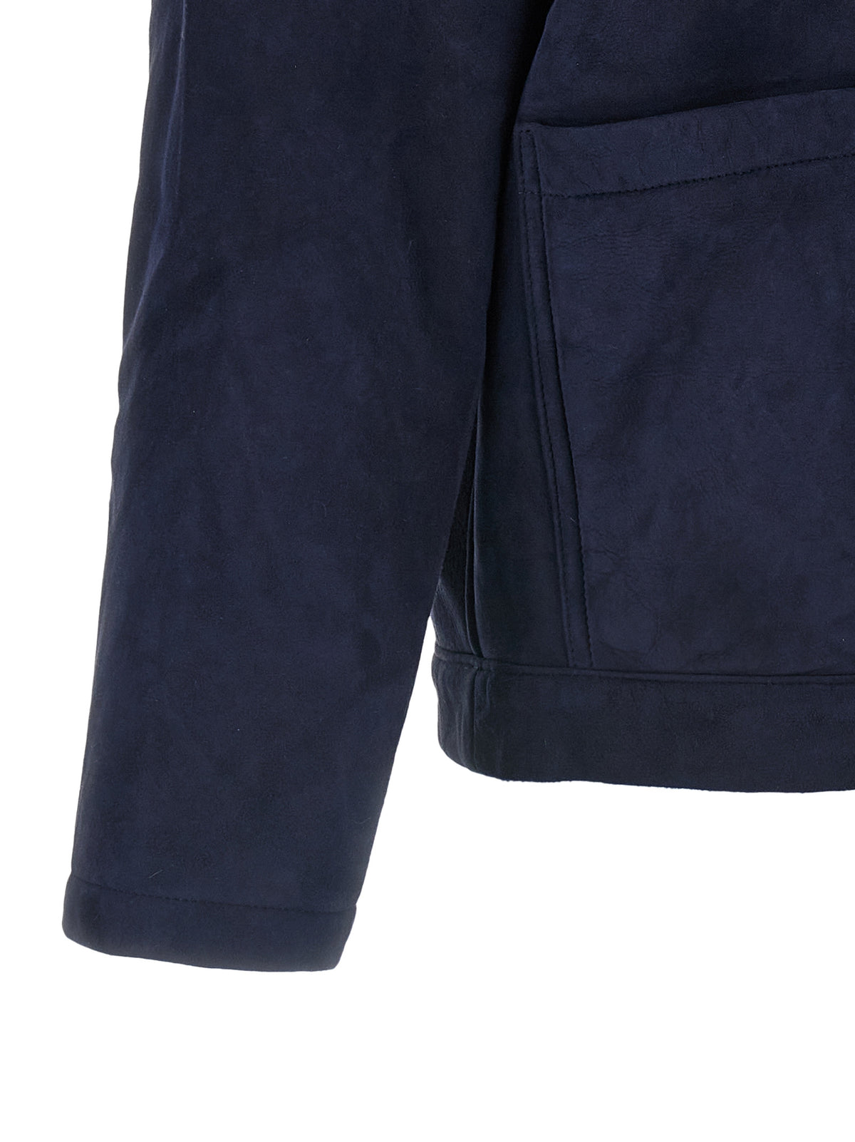 GIORGIO BRATO Blue Lamb Leather Leather Jacket