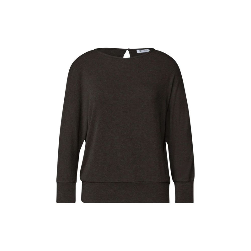 Street One Brown Viscose Long Sleeve T-Shirt - Melange Batwing