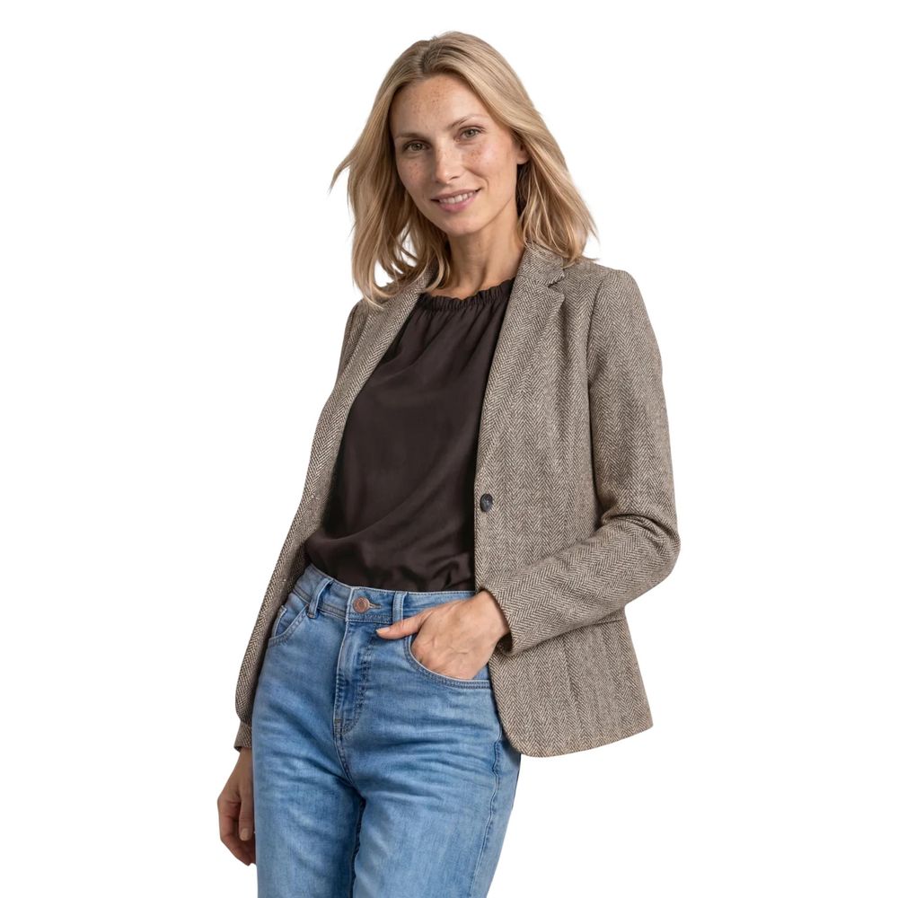 Street One Brown Polyester Blazer