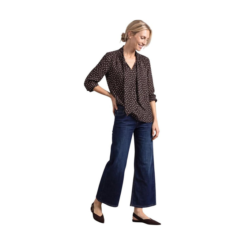Street One Blouse en Viscose Marron avec Détail Nœud