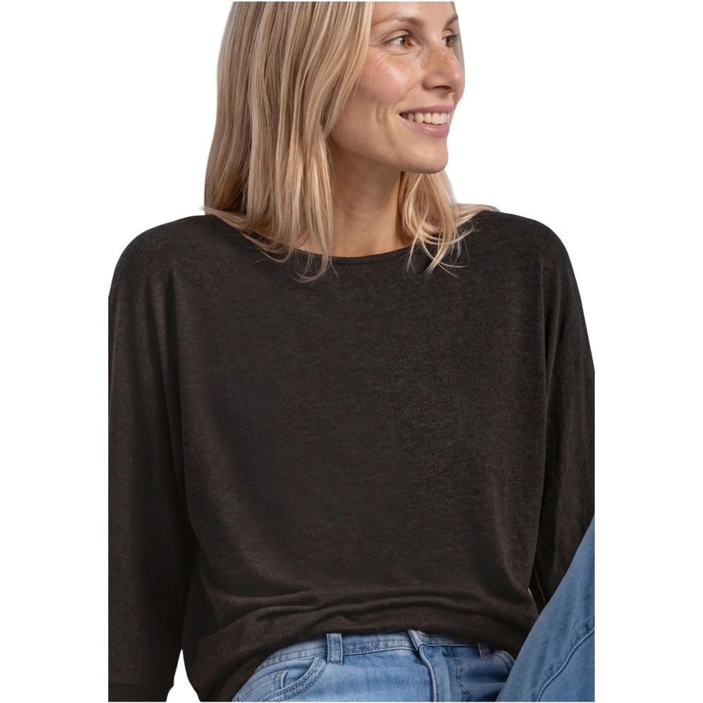 Street One Brown Viscose Long Sleeve T-Shirt