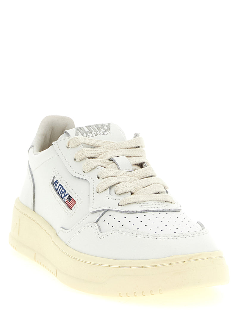 Autry Silver Cowhide Low Top Sneakers for Women
