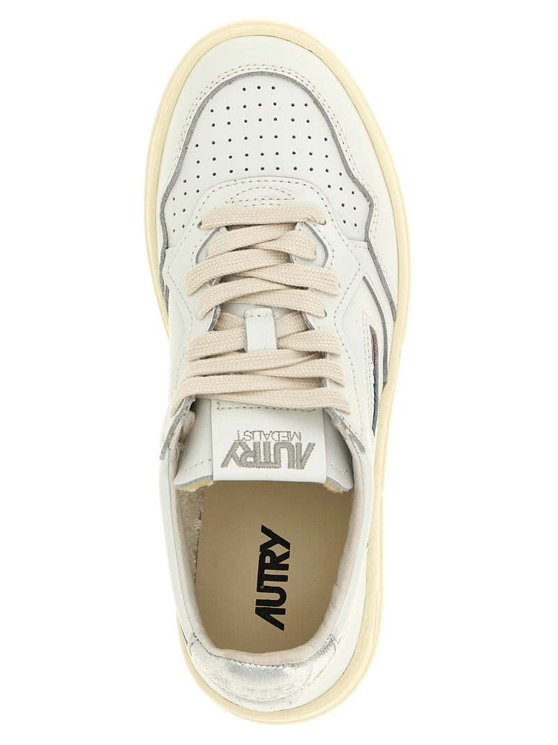 Autry Silver Cowhide Low Top Sneakers for Women