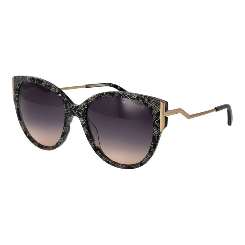 Marciano by Guess Black Acetate Butterfly Sunglasses